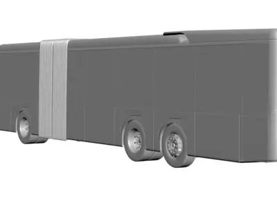 City articulated bus  3D model