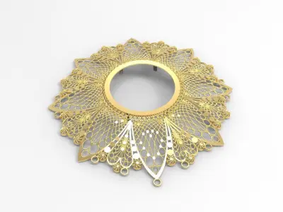 woman big necklace center part 22k c00006 3D print model