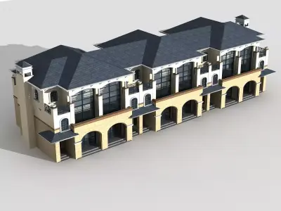 Villa building with three stories 3D model