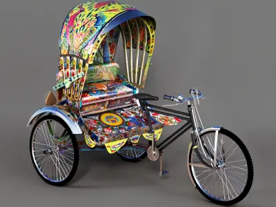 Rickshaw  three-wheeler  3D model