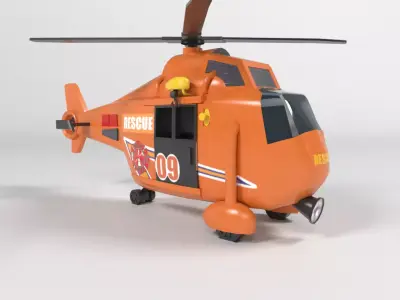 helicopter firefighter Low-poly 3D model