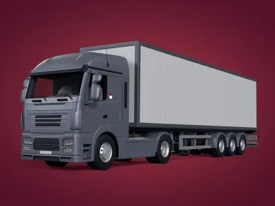 Generic Semi Trailer Container Truck -- Box -- Refrigerator 3D model