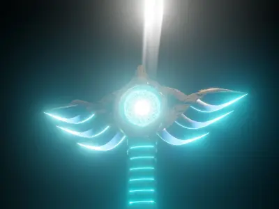 Sword 3d model that glows Free low-poly 3D model