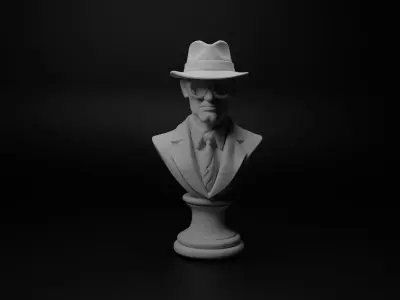 Spy Agent Bust Chess 3D print model