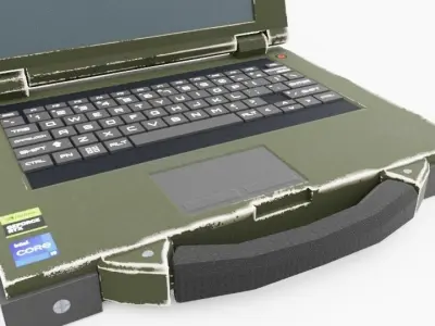Military Laptop 3D Realistic  Low-poly 3D model