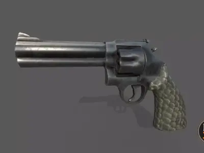 Old Revolver Version 1 Low-poly 3D model