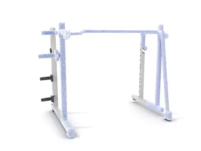 Silver Power Rack model pack Low-poly 3D model