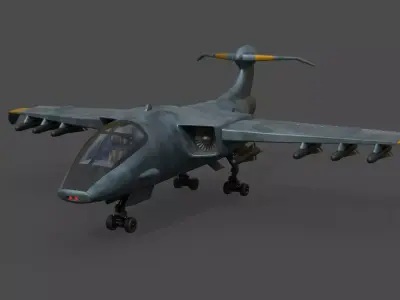 jet plane Low-poly 3D model by 3D-Market-Hub