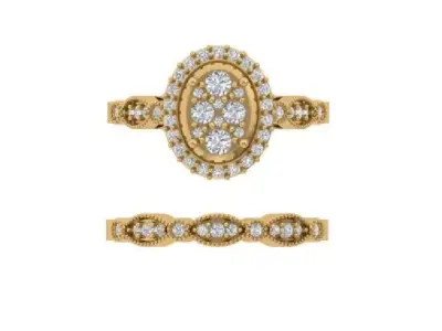 Solitair Ring Bridal Set 3D print model 46