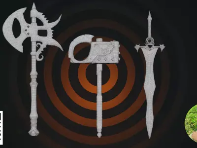 Fantasy Ancient Heavy Melee Weapons 3D model