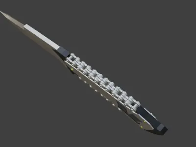 this is a biker knife for a game or for a website Low-poly 3D model