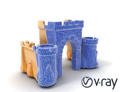 Underwater Archway Castle model pack Low-poly 3D model