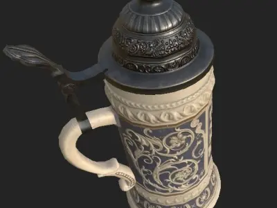 Old Ceramic Stein Low-poly 3D model