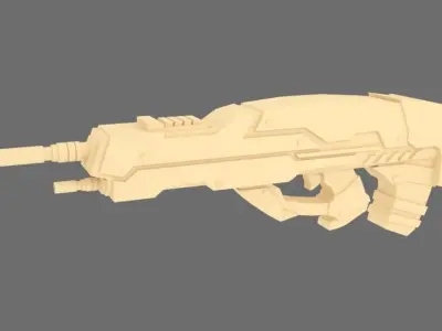 Scifi Gun 01 3D Model Low-poly 3D model