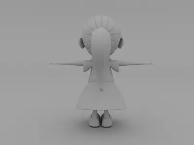 Cartoon girl 3D model Low-poly 3D model