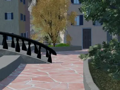 Venetian River Scene 3D model