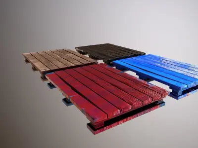 Wood Pallet Low-poly 3D model order