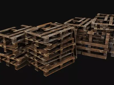 Wooden Palletes Free low-poly 3D model