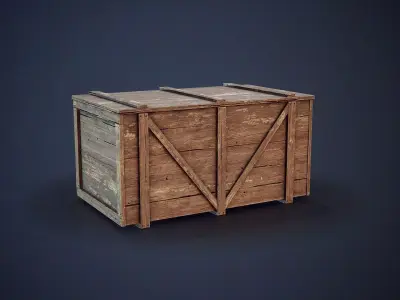 Wooden Crate Low-poly 3D model get