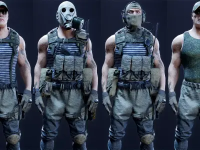 Soldier-Pack AAA Low-poly 3D model