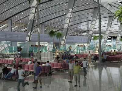 railway station-waiting hall 3D model