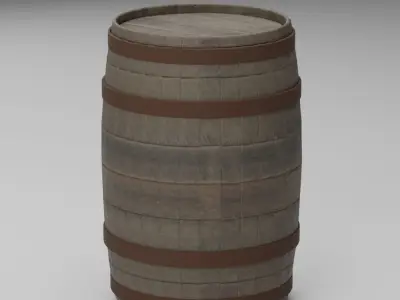 3D Wooden Barrel 3D model purchase