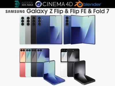  Samsung Galaxy Z Flip 7 and Flip 7 FE and Fold 7 All colors 
