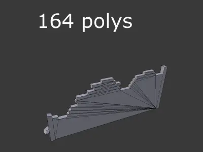 low poly broken wall Low-poly 3D model