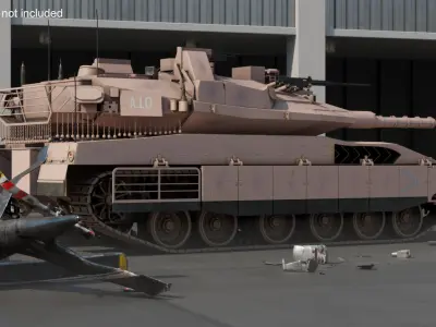 Dirty Israeli Tank Merkava 5 Beige 3D model