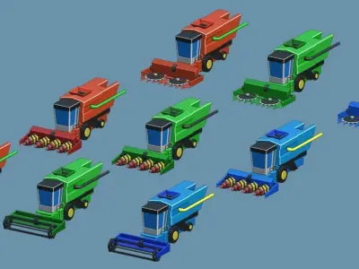31 Harvesters low poly asset Low-poly 3D model