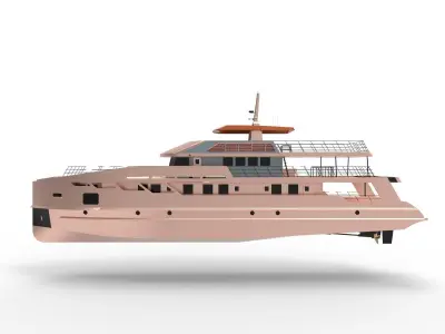 Golden Yacht B 3D model