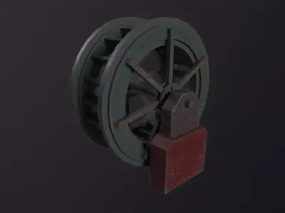 Water wheel 3D Model Low-poly 3D model