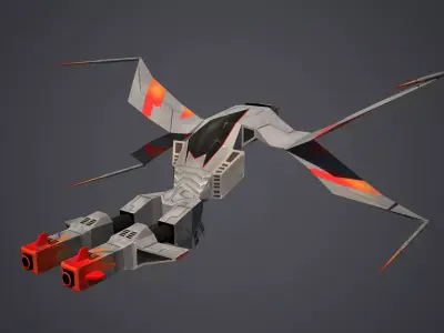 Spaceship Race 1 Low-poly 3D model