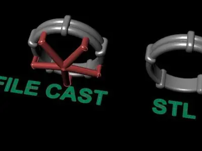 Rope Style Fashion Band Ring Size5 3D print model