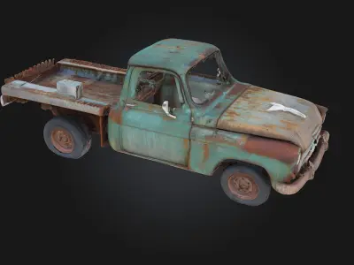 Rustic Hauler  Rugged Utility with Timeworn Character 3D model