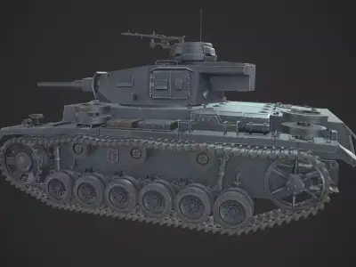 Panzer 3 Ausf J Low-poly 3D model