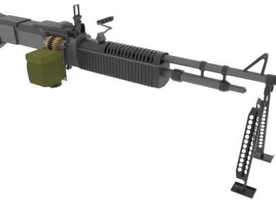 M60 MACHINE GUN Low-poly 3D model