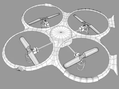 UDI U818A Drone Quadocopter Low-poly 3D model