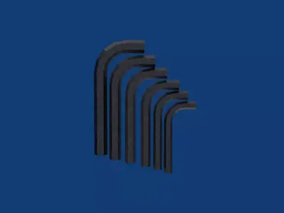 Realistic Hex Key Wrenches - Ready for Unreal Engine 5 Low-poly 3D model
