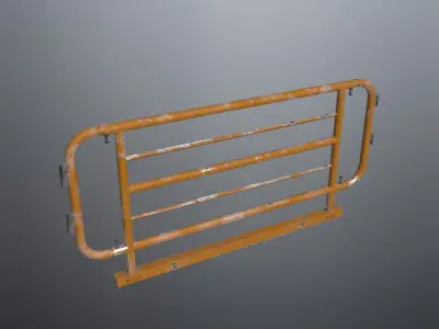 Steel Railing Low-poly 3D model