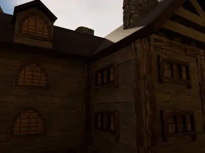 Rustic Medieval Cliffside House Free 3D model