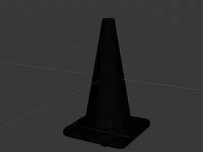 Stylized Construction Cone  Rusted Cracked Traffic Cone Low-poly 3D model