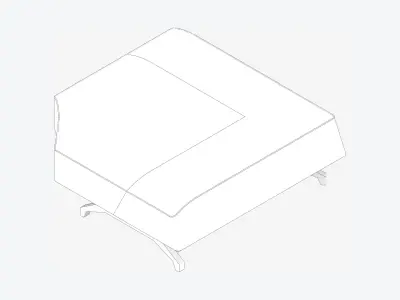 Seat - Ottoman - Simplicity - Corner Low-poly 3D model