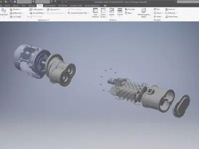 Screw Compressor Assembly 3d model 3D model