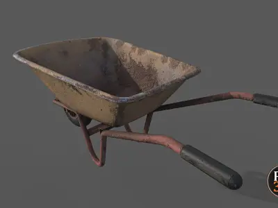 Wheelbarrow Version 1 Low-poly 3D model
