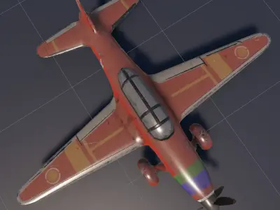 Old airplane Low-poly 3D model