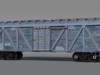 Cargo Wagon Blue 3D model