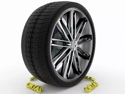 ORTAS CAR WHEEL RIM 82 GAME READY WHEEL RIM TIRE 3D model