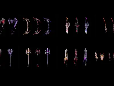 Corrupted Holy Weapons 3D Model Pack