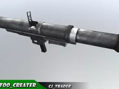 Rocket launcher military low poly 3d model Low-poly 3D model